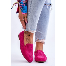 S.Barski Suede Comfortable Loafers Fuchsia Giovana pink 1