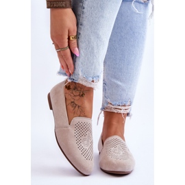 S.Barski Suede Comfortable Loafers Beige Giovana 1