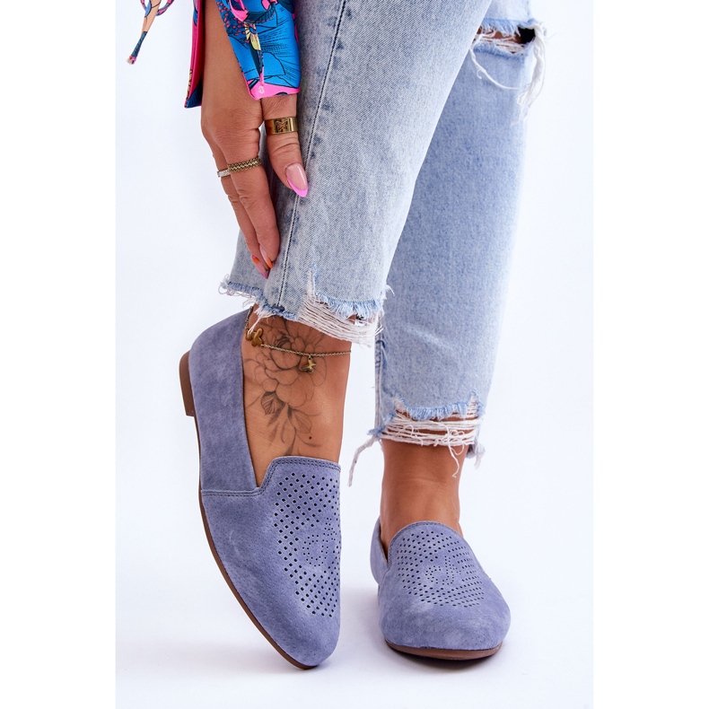 S.Barski Suede Comfortable Blue Giovana Loafers 2 S.Barski Suede Comfortable Blue Giovana Loafers 2