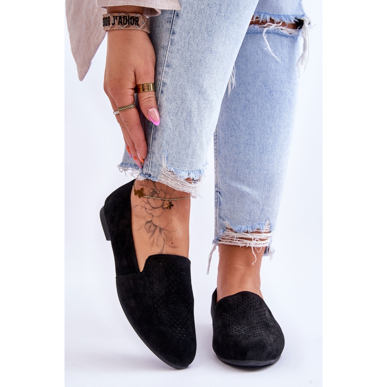 S.Barski Suede Comfortable Loafers Black Giovana 1