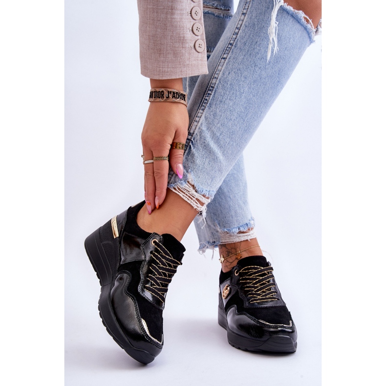 S.Barski Women's Leather Wedge Sports Shoes Black Rebeca 2 S.Barski Women's Leather Wedge Sports Shoes Black Rebeca 2