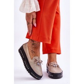 S.Barski Women's Slip-on Leather Sneakers Shiny Gold Raven golden 1 S.Barski Women's Slip-on Leather Sneakers Shiny Gold Raven golden 1