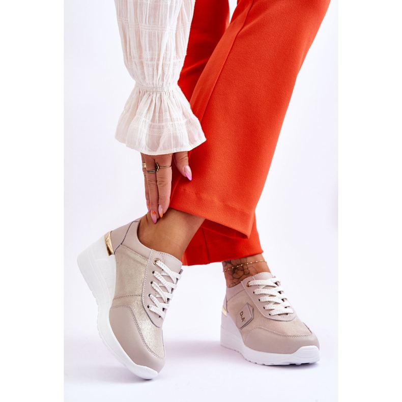 S.Barski Women's Leather Wedge Sneakers Gold Beatris golden 2 S.Barski Women's Leather Wedge Sneakers Gold Beatris golden 2