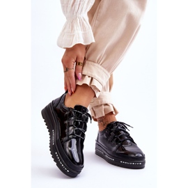 S.Barski Black Chantal Patent Leather Sneakers 2