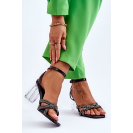 S.Barski Sandals On A Transparent Bar Black Randy 2