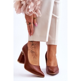 Lewski Shoes Leather Pumps Lewski 3117 Brown 1