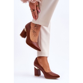 Lewski Shoes Leather Pumps Lewski 3117 Brown 5