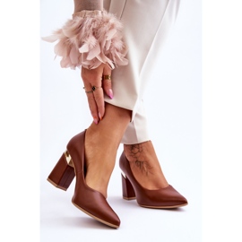 Lewski Shoes Leather Pumps Lewski 3117 Brown 2