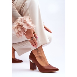 Lewski Shoes Leather Pumps Lewski 3117 Brown 6