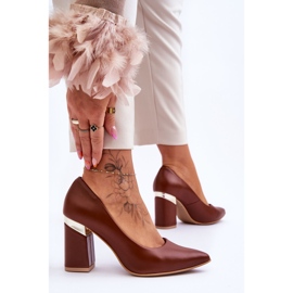 Lewski Shoes Leather Pumps Lewski 3117 Brown 3
