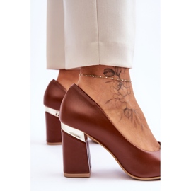 Lewski Shoes Leather Pumps Lewski 3117 Brown 7