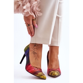 Fashionable Leather High Heels Lewski Shoes 2659 Multicolor multicolored 1