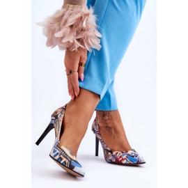 Fashionable Leather High Heels Lewski Shoes 2659 Black and Blue multicolored 2 Fashionable Leather High Heels Lewski Shoes 2659 Black and Blue multicolored 2