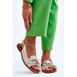 Women's Leather Sandals Lewski Shoes 3230 Beige-Gold brown 1 Women's Leather Sandals Lewski Shoes 3230 Beige-Gold brown 1