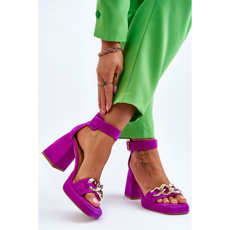 Lewski Shoes Women's Suede Sandals On Massive Heels Leski Shoes 3207 Fuchsia pink 2 Lewski Shoes Women's Suede Sandals On Massive Heels Leski Shoes 3207 Fuchsia pink 2