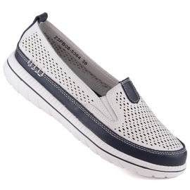 Leather comfortable women's slip-on shoes white eVento 5364 1 Leather comfortable women's slip-on shoes white eVento 5364 1