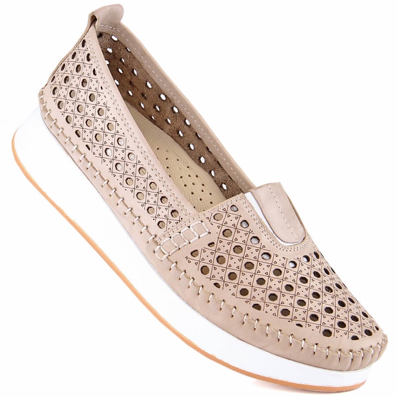Women's openwork shoes with an elastic band beige T.Sokolski VU85LAS 1