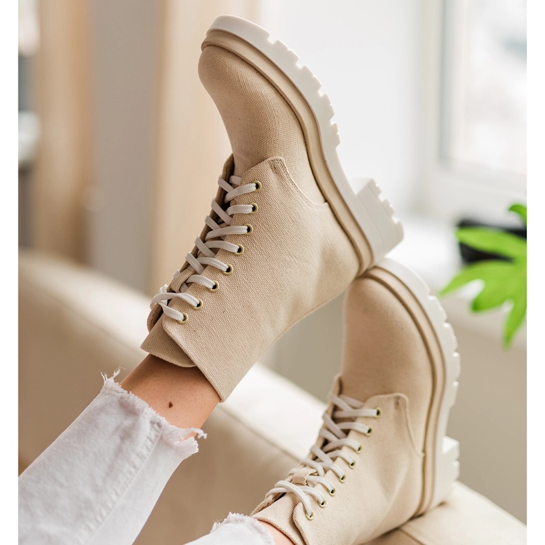 Marco Shoes Cotton spring booties 2090B-1265-4 beige 1 Marco Shoes Cotton spring booties 2090B-1265-4 beige 1