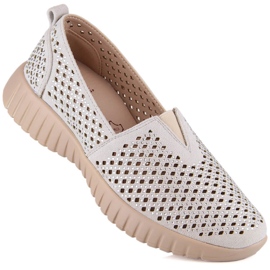 Women's openwork slip-on shoes with an elastic band Jezzi MR2270-3 grey 1