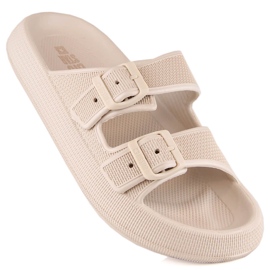 Women's sports slippers on the platform beige Big Star LL274611 1