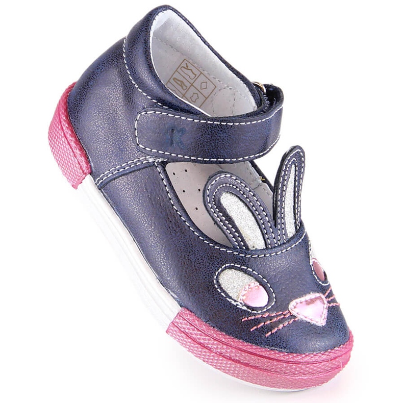 Girls ballerina shoes with velcro navy blue Kornecki 6480 1 Girls ballerina shoes with velcro navy blue Kornecki 6480 1