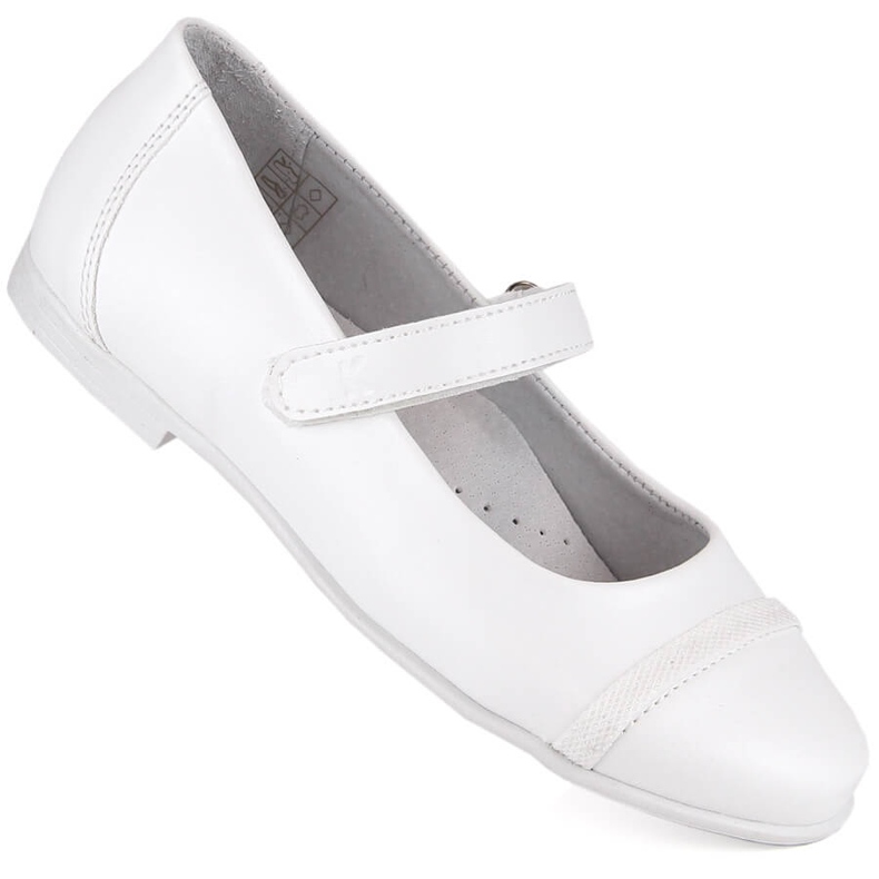 Girls ballerinas for communion with velcro white Kornecki 6492 1 Girls ballerinas for communion with velcro white Kornecki 6492 1