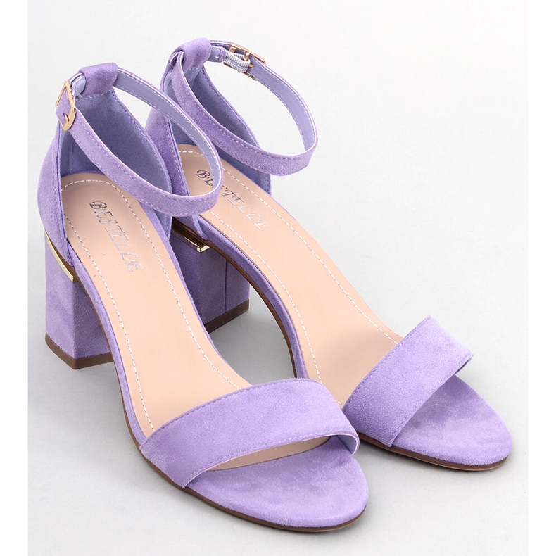 BM Dicarlo LT.PURPLE suede heeled sandals violet 1