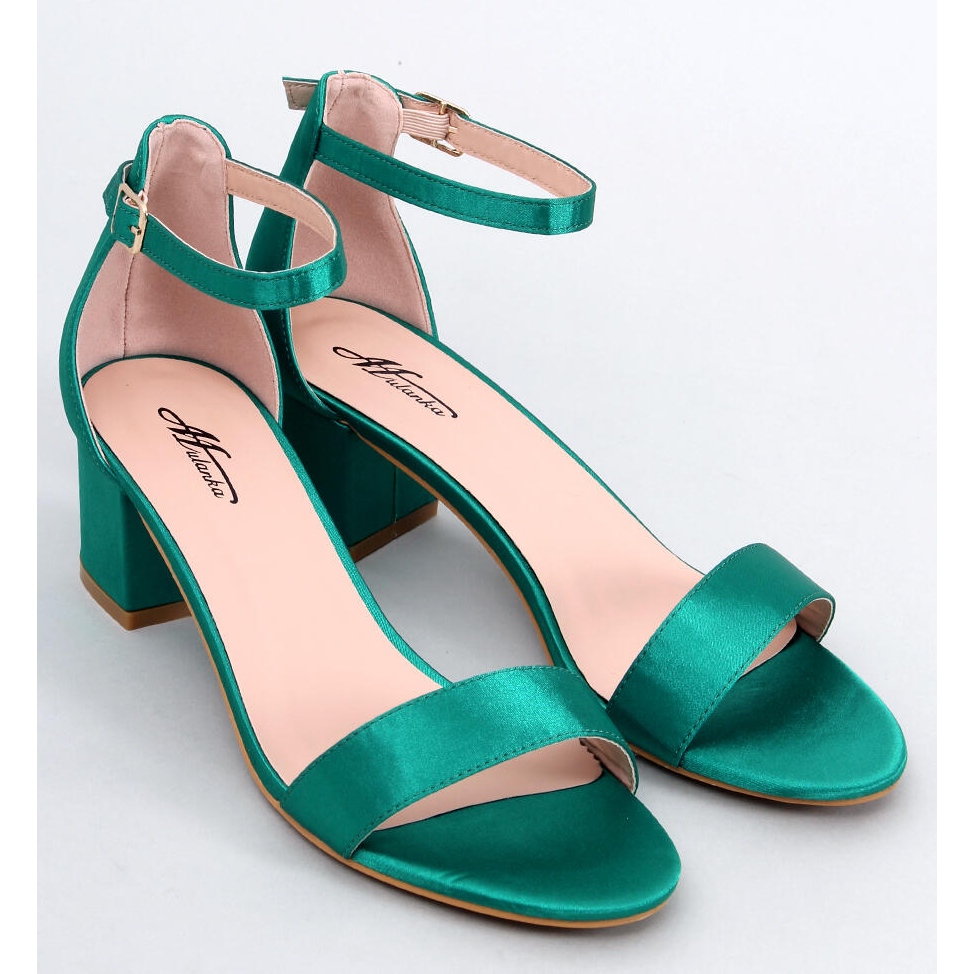 Emerald Green Sandals Dark Green Low Heels Hera Green Velvet Low