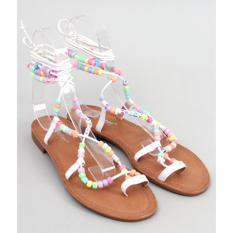 Seastar Megh White beaded Roman boots 1