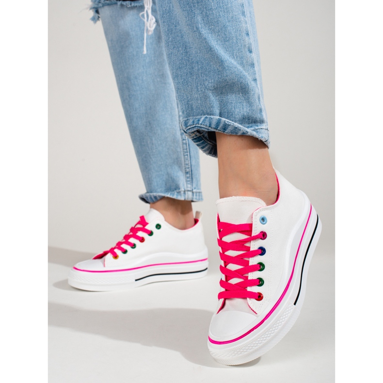 Women's platform sneakers Shelovet white 1