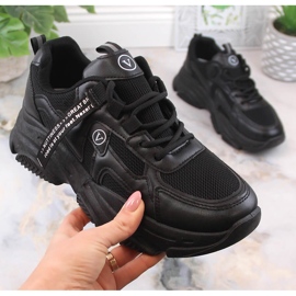 Women's sports shoes black Vinceza 13577 sneakers 1