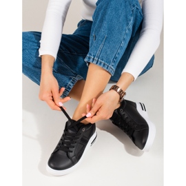 White sneakers with a hidden wedge from Shelovet black 1