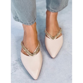 Seastar Slippers with chain Monata Beige 1