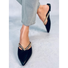 Seastar Monata Black slippers with chain 1