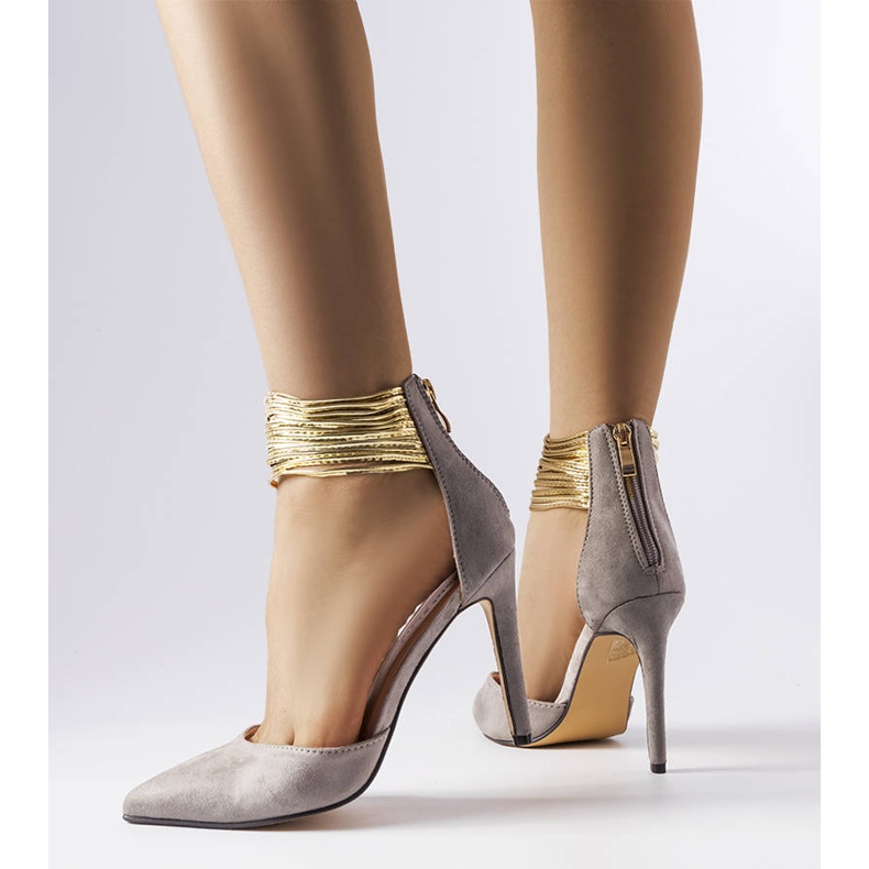 Gray pins with gold stripes from Dulin grey 1