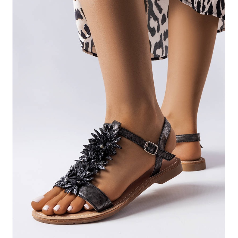 PA1 Black metallic Richard sandals 1 PA1 Black metallic Richard sandals 1