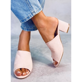 Alessia Pink high-heeled slippers 1