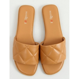 Women's Cray Camel quilted slippers beige 1
