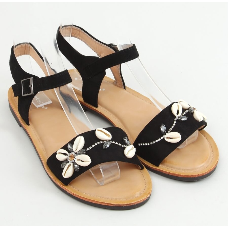 PA1 Mason Black shell sandals 1