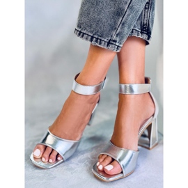 Seastar Ellen Silver heeled sandals with belt 2
