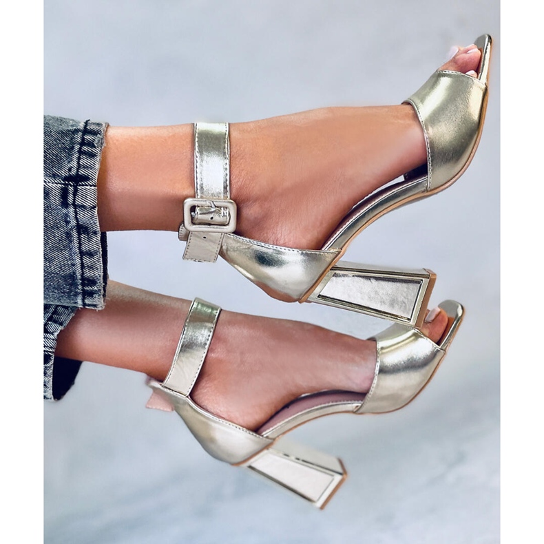 Seastar Heeled sandals with Ellen Gold belt golden 1