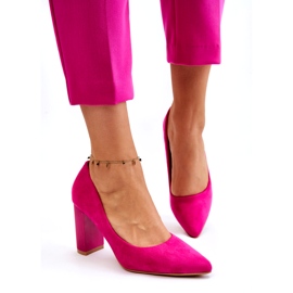 Seastar Suede Pumps On A Fashionable Heel Fuchsia Estellia pink 5