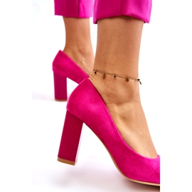 Seastar Suede Pumps On A Fashionable Heel Fuchsia Estellia pink 4