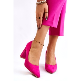 Seastar Suede Pumps On A Fashionable Heel Fuchsia Estellia pink 1