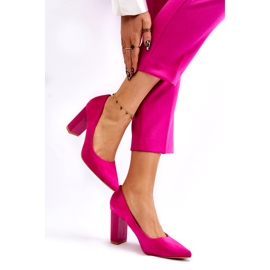 Seastar Suede Pumps On A Fashionable Heel Fuchsia Estellia pink 3