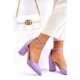 Seastar Purple Lexie Suede Heel Pumps 3