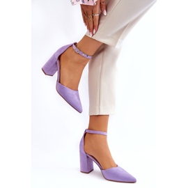 Seastar Purple Lexie Suede Heel Pumps 1