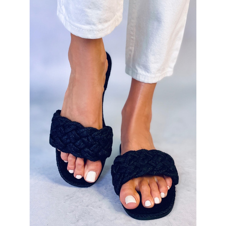 BM Erika Black women's lace-up slippers 1