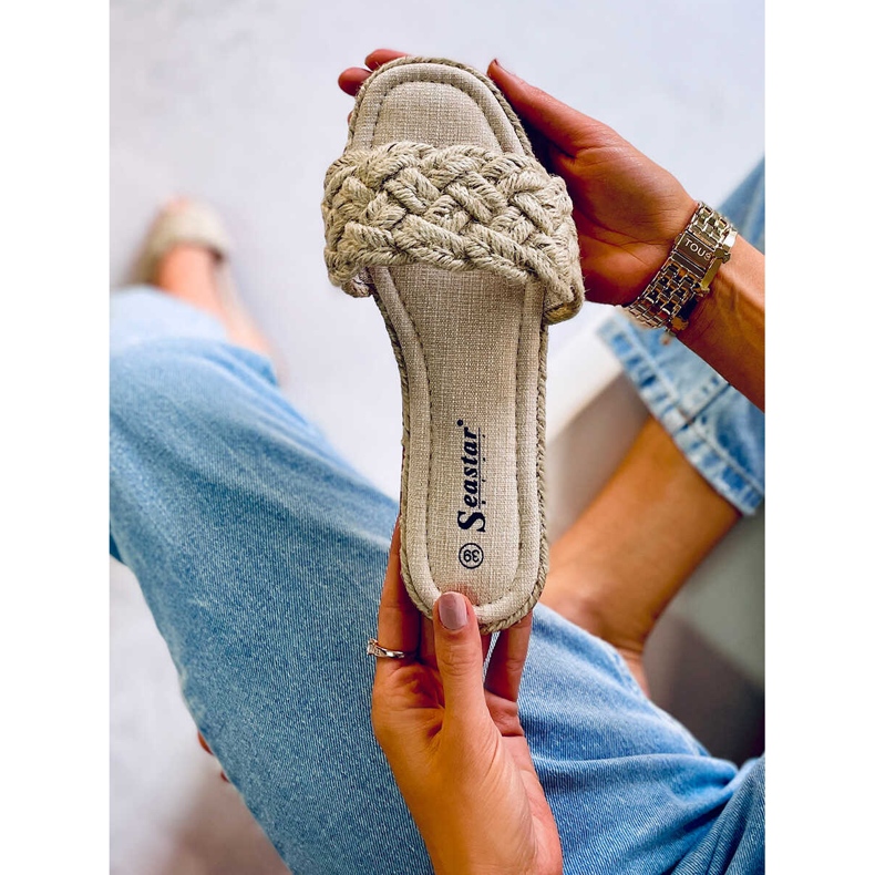 BM Erika Beige women's string slippers 2