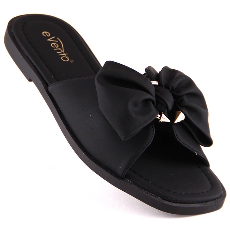 Women's flat slippers with a black bow eVento 5479 1